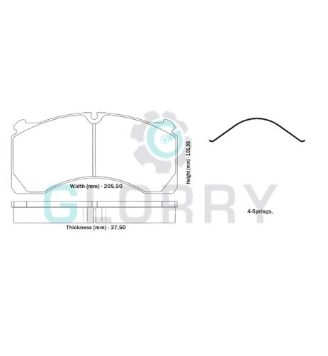 Fren Disk Balatası Meritor/ Fh12 - 12.55.359.30425