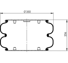 14.88.081.90089 - 2 Katlı Körük Komple D350mm G1xM8x1,25