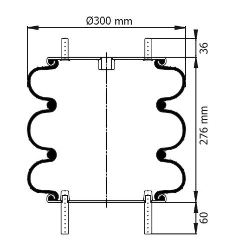 3 Katlı Körük Komple D300mm M16-M12-M14 - 45.88.081.90632