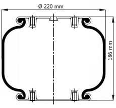 18.88.777.90528 - 1 Katlı Körük Komple D220mm G1/4-19 M10