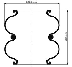 12.88.777.90529 - 2 Katlı Körük Pleytsiz D220mm Fd200-19s