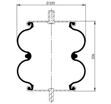 83.88.777.90532 - 2 Katlı Körük Komple D220mm G3/4-1/4-2x1/2