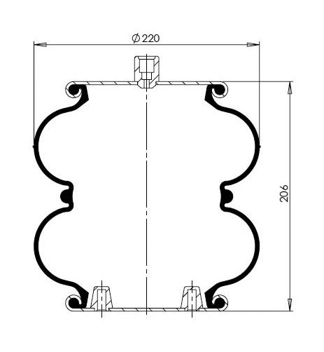 2 Katlı Körük Komple D220mm D220mm M24-M16-M10x2 - 17.88.777.90538