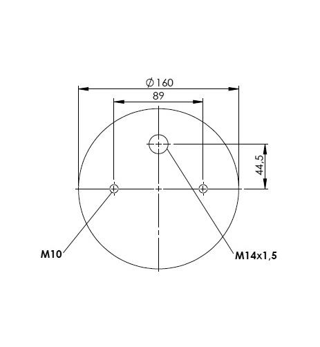 Double Convoluted Air Spring Complete D220mm M14-M10x4 - 13.88.777.90534