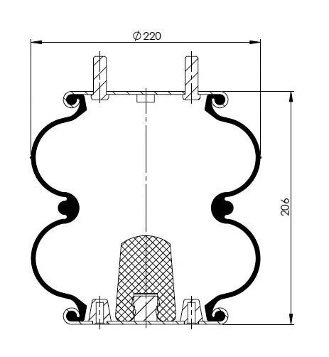 2 Katlı Körük Komple D220mm D220mm G1/4-G1/2-M3/8x2 - 12.88.777.90536