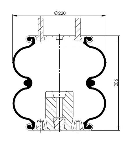 2 Katlı Körük Komple D220mm G1/4-M12-M8x2 - 83.88.777.90539