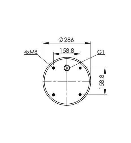 2 Katlı Körük Komple D350mm G1xM8x1,25 - 14.88.777.90089