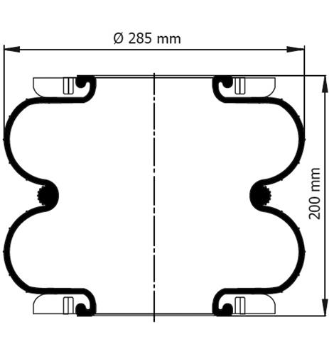 2 Katlı Körük Komple D285mm 12xM8x1,25 - 39.88.777.90647