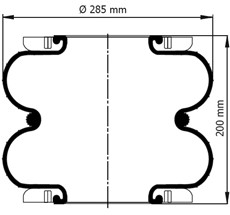 39.88.777.90647 - 2 Katlı Körük Komple D285mm 12xM8x1,25