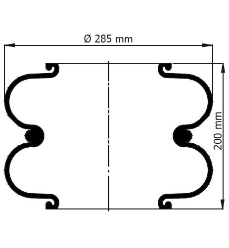 2 Katlı Körük Pleytsiz D285mm 608N - 39.88.777.90643