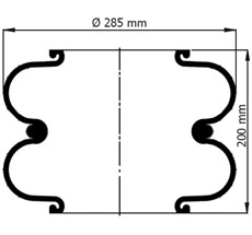 39.88.777.90643 - 2 Katlı Körük Pleytsiz D285mm 608N