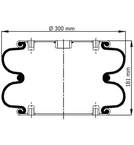 2 Katlı Körük Komple D300mm M12(G1)-M8x8 - 39.88.777.90644