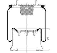 92.88.777.91029 - Air Spring With Metall Piston 1D28F-5 With Plate