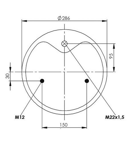 Air Spring With Metall Piston 1D28F-5 With Plate - 92.88.777.91029