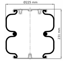 13.88.777.91076 - 2 Katlı Körük Komple D225mm M14-M10x4