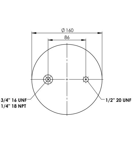 Double Convoluted Air Spring Complete D220mm G1/4-18Npt/ 3/4-16Unf  - 92.88.777.91072