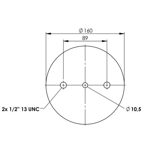 Double Convoluted Air Spring Complete D220mm G1/4-18Npt/ 3/4-16Unf  - 92.88.777.91072