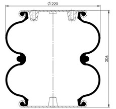 13.88.164.90088 - 2 Katlı Körük Komple D220mm Fd200-19p04 M12xM10-2