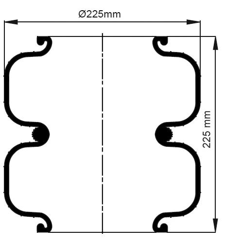 2 Katlı Körük Pleytsiz D225mm W010950234 - 17.88.777.91071