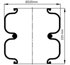 17.88.777.91071 - 2 Katlı Körük Pleytsiz D225mm W010950234