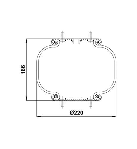 1 Katlı Körük Komple D220mm G1/4-18 M10x4 cıvata - 83.88.777.91217