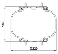 83.88.777.91217 - 1 Katlı Körük Komple D220mm G1/4-18 M10x4 cıvata