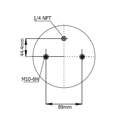 Double Convoluted Air Spring Complete D225mm G1/4-4xM10 - 92.88.777.91073