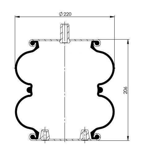 2 Katlı Körük Komple D220mm G3/4-16Unf-1/4-18Npt - 42.88.777.91149