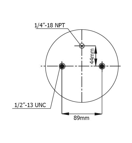 2 Katlı Körük Komple D225mm 1/2-13UnC 1/4-18 Npt 2x3/8 - 83.88.777.91155