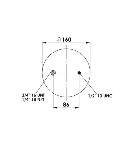 2 Katlı Körük Komple D225mm 3/4-16Unf 1/4-18 Npt - 83.88.777.91159