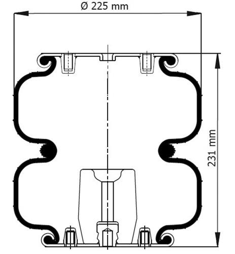 2 Katlı Körük Komple D225mm 1/4Npt -3/8-16 Unc - 83.88.777.91160