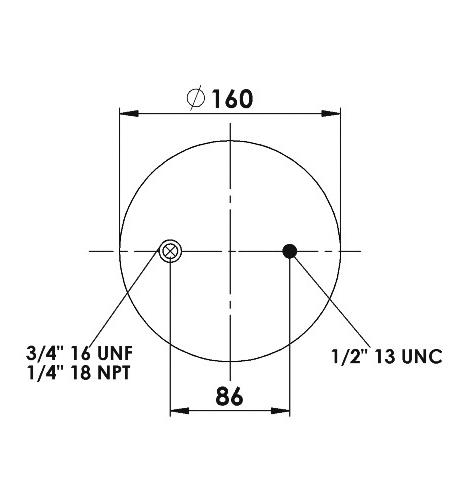 2 Katlı Körük Komple D220mm 1/4-18Npt -3/4-16 Unf - 83.88.777.91157