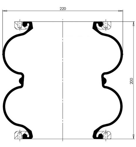 2 Katlı Körük Komple D220mm M8 - 83.88.777.91057