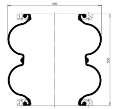 83.88.777.91057 - 2 Katlı Körük Komple D220mm M8