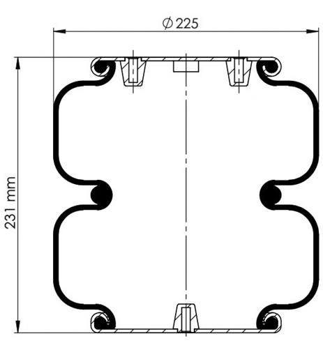 2 Katlı Körük Komple D225mm 1/4Npt -3/8-16 Unf - 42.88.777.91142