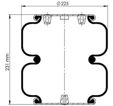 42.88.777.91142 - 2 Katlı Körük Komple D225mm 1/4Npt -3/8-16 Unf