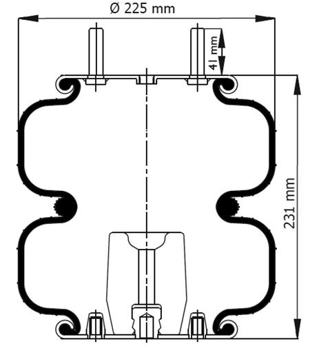 2 Katlı Körük Komple D225mm 1/4-18Npt -1/2-13 Unc - 13.88.777.91075