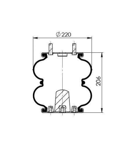 2 Katlı Körük Komple D220mm G3/4-14Npt-G1/2 - 83.88.777.91236