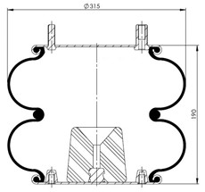 42.88.777.91097 - 2 Katlı Körük Komple D315mm M20/12-M12