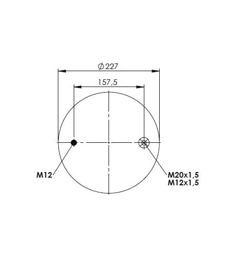 Double Convoluted Air Spring Complete D315mm M20/12-M12 - 42.88.777.91097