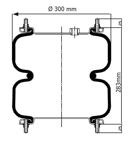 2 Katlı Körük Komple D300mm M16 - M10x8 - 85.88.777.91105