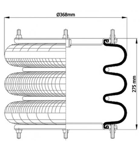 3 Katlı Körük Komple D370mm Rp1/2 M10x8 - 83.88.777.91195