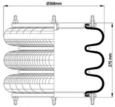 83.88.777.91195 - 3 Katlı Körük Komple D370mm Rp1/2 M10x8