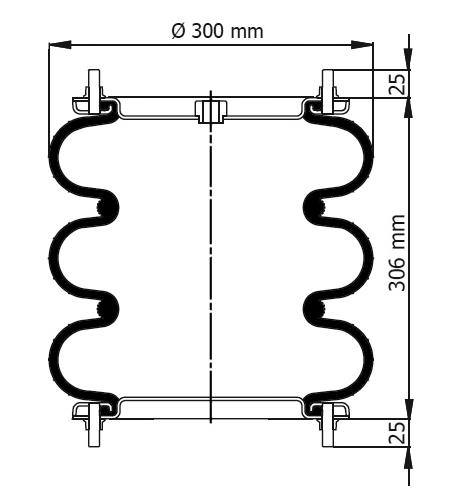 3 Katlı Körük Komple D300mm Rp1/2 M10x8 - 83.88.777.91170