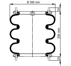 83.88.777.91170 - 3 Katlı Körük Komple D300mm Rp1/2 M10x8