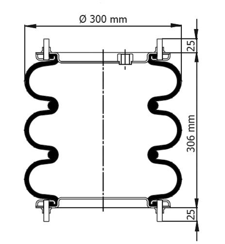 3 Katlı Körük Komple D300mm M16 M10x8 - 83.88.777.91171