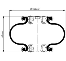 83.88.777.91051 - 1 Katlı Körük Komple D120mm G1/4-M8x2-3/8x2