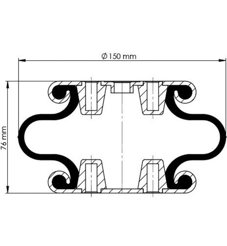 1 Katlı Körük Komple D150mm W01M586155 - 83.88.777.91052