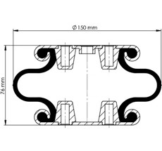 83.88.777.91052 - 1 Katlı Körük Komple D150mm W01M586155