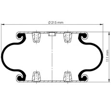 83.88.777.91053 - 1 Katlı Körük Komple D215mm 1B8-1